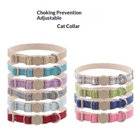 Collier pour chat en coton et lin, écologique, avec cloche, collier doux et confortable pour chatons et chiots, fournitures mignonnes pour animaux de compagnie