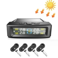 Système de surveillance des pressions des pneus (TPMS) interne, solaire, USB, double charge rapide, sans programmation, jauge de pression et de température, écran couleur LED, étanche IPX7