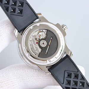 Reloj de Hombre Profesional, Mecánico Automático, Edición Limitada, Diseño Esqueletizado Vintage, Caja de Acero Plateado, Índices Naranjas - Product Image 3