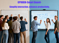 Tableau blanc interactif intelligent 55 65 75 86 pouces, écran tactile multipoint, rétroéclairage LED 4K, panneau plat pour réunions et enseignement scolaire