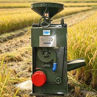 Machine à décortiquer le riz compacte et portable, à moteur diesel, pour utilisation en ferme rurale
