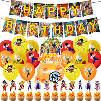 Dragon Ball Fournitures de fête d'anniversaire Décoration de ballons en aluminium Toile de fond Cake Topper Banner Decoration Kid Baby Gifts