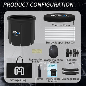 Vanace Athletes Recovery Portable Iatable Cold Plunge Ice Bath Tub With Cooling <b>System</b> - Product Image 5