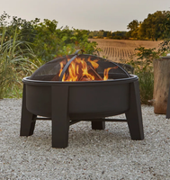 Barbecue d'extérieur robuste et foyer combinés, avec anneau de sécurité entièrement fermé, idéal pour les fêtes de jardin d'été et comme cadeau de Fête des Pères