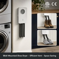 Séchoir à chaussures électrique mural avec chauffage PTC, minuterie 3h et double température pour la maison, les bottes de ski et de randonnée