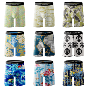 Boxer da <span class=keywords><strong>Uomo</strong></span> con Logo Personalizzato e Stampa Digitale, Alta Qualità, Elasticizzati, Traspiranti, Sostenibili, Morbidi, Intimo Maschile Sexy - Product Image 1
