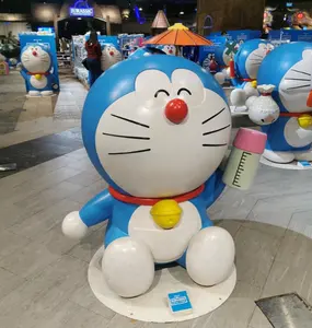 Fibra de vidro gato da sorte modelo animal dos desenhos animados loja bem-vindo escultura personalização estátua grande