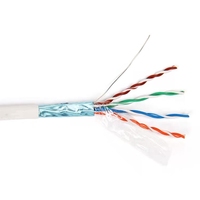 Cable de Red Cat5e UTP de 0.5mm 24AWG, Cobre Sólido, Cubierta de PVC Blanca, Caja de 305m para Cableado Estructurado