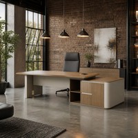 Scrivania Angolare con Base Curva in Acciaio, MDF E1, Termoformatura, Barra Luminosa a LED, Scatola Multifunzione per Cavi, Serratura a Codice, Arredamento