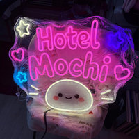Letrero Luminoso LED de Neón Personalizado para Decoración Navideña, con Forma de Dibujo Animado, Letrero Acrílico para Habitación Infantil