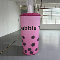 Gobelet géant gonflable en PVC pour bubble tea avec ventilateur intégré et souffleur électrique pour la publicité