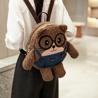 Sac à dos en peluche mignon de qualité supérieure pour femmes, sac de voyage en peluche moelleux de grande capacité, sac d'école de dessin animé Kawaii