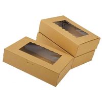 Boîtes à gâteaux en papier kraft brun personnalisées en usine avec fenêtre, boîtes d'emballage cadeau