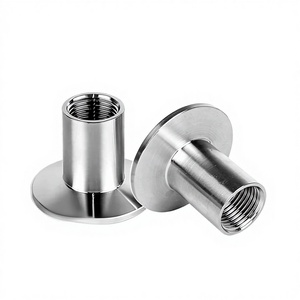 Raccord de tuyauterie sanitaire haute pression en acier inoxydable à surface lisse, forgé, avec raccord femelle à trois colliers pour l'alimentation - Product Image 1