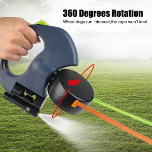Led 360 No groviglio libero doppio due doppio retrattile Pet guinzaglio cane con torcia torcia elettrica - Product Image 3