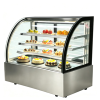 Vitrine réfrigérée commerciale en verre incurvé de 1200 mm pour gâteaux, vitrine de boulangerie, armoire réfrigérée pour café/hôtel/restaurant