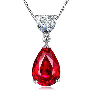 Csja — <span class=keywords><strong>pendentif</strong></span> en forme de goutte d'eau, grand <span class=keywords><strong>pendentif</strong></span> <span class=keywords><strong>rubis</strong></span> en Zircon violet, cœur, pour la fabrication de bijoux, nouvelle collection 2022 - Product Image 6