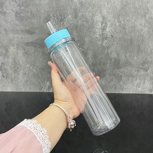 Gobelet en acrylique pré-percé pour enfants, 10 oz, style boule à neige, et tasse à bec incassable, durable, moderne, bicolore, à double paroi, 15 oz, en provenance de notre entrepôt américain. - Product Image 3