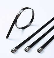 Attaches-câbles en acier inoxydable 304 de 5,6*150 mm, écologiques, autobloquantes, avec revêtement plastique pour applications électriques, certifiées RoHS CE