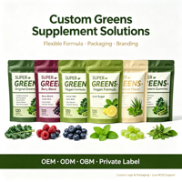 SYC BIO Super Greens Gummies Mélange de légumes verts quotidiens Harmonie digestive Complément alimentaire quotidien 120 unités Sac de 600g OEM Marque privée ODM