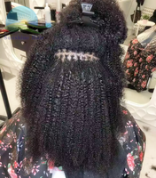 Pas cher i tip extensions de cheveux noirs naturels 100 indien afro crépus bouclés cheveux humains invisible i tip microlinks