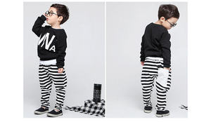 Conjunto de Ropa de Verano para Niños, Camiseta y Pantalones de Algodón a Rayas Casuales para Niños de China - Product Image 5