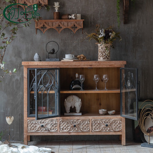 Gabinete de Almacenamiento Estilo Retro Americano A603, Gabinete para Té Antiguo, Vitrina para Sala de Estar - Product Image 3