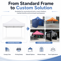 Tonnelle carrée 3x3 en tissu Oxford avec structure métallique, pliable, protection UV, imperméable, portable, pour 3 saisons, sports de plein air et expositions