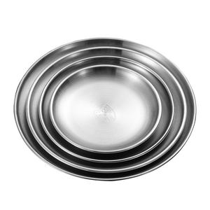 Assiette ronde en acier inoxydable de style coréen 304 Barbecue Shop Assaisonnement Assiette à sauce trempette - Product Image 2