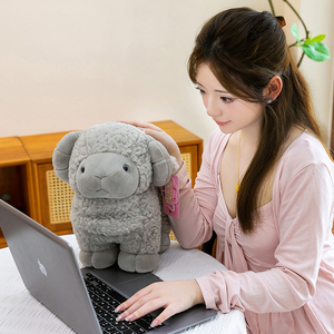 <span class=keywords><strong>Mouton</strong></span> en peluche réaliste à poils bouclés avec cornes courbes, <span class=keywords><strong>mouton</strong></span> en peluche multicolore pour cadeau de Pâques - Product Image 4