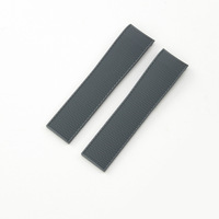 Bracelet en caoutchouc silicone courbé de 21 mm pour Longines Conques HydroConquest L3.781 L3.742 V.H.P. Bracelet de montre de plongée noir
