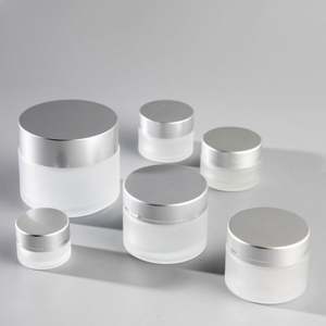 Frascos de Vidrio Mate Esmerilado Redondos de 10ml, 30ml, 50ml, 60ml y 100ml para Crema Facial y Corporal, Envases Cosméticos para el Cuidado de la Piel con Tapa de Aluminio Plateada - Product Image 3