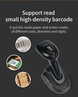 Escáner de Código QR Portátil, Inalámbrico USB 2.4G, Bluetooth, Android, Escáner de Códigos de Barras 1D y 2D para Supermercado