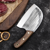 Couteau de chef de cuisine Full Tang Couperet à viande en acier à haute teneur en carbone Lame extra large Manche en bois massif Outil de cuisson