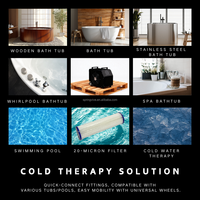 Bain de glace moderne pour la récupération, tout-en-un, avec refroidisseur automatique, pompe intégrée, compact, peu encombrant, léger et portable