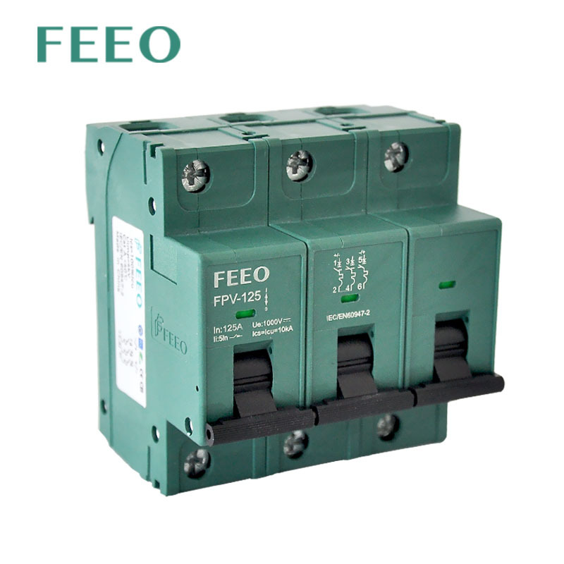 FPV-125 Solar DC Mini Circuit Breaker 80A 100A 125 Amp DC with 10ka Breaking Capacity DIN Rail Mounting · image 6