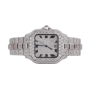 Montre de luxe HipHop en argent sterling avec diamants Moissanite VVS1, cadeau de fiançailles, fabrication indienne, vente en gros directe usine - Product Image 1