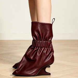 <span class=keywords><strong>Stivaletti</strong></span> da Donna Personalizzabili con Tacco Alto a <span class=keywords><strong>Zeppa</strong></span>, Tomaia Elastica e Punta Affusolata - Product Image 5