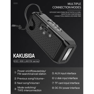 Haut-parleur Bluetooth Kakusiga avec entrée auxiliaire, USB, carte SD, radio FM, noir KSC 606 - Product Image 5