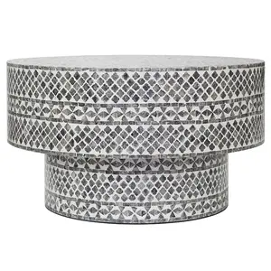 Table ronde de luxe en nacre pour salon, serpillière faite à la main, Table incrustée, vente en gros du Vietnam - Product Image 1