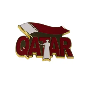 Factory Fast Delivery Soccer Ball, Football, Qatari Man and Woman, 2022 Qatar Flag Magnetic Lapel Pin