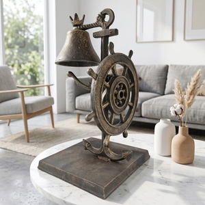 Campana de Comedor con Forma de Timón de Barco, Estilo Retro, Decoración Artesanal con Temática Oceánica - Product Image 5
