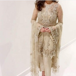 Stylish Design-Indian/Pakistani-Party-Wear embroidery work on Beautiful Kurta with <b>Pant</b> dress for party & Wedding wear-2020 - Product Image 1