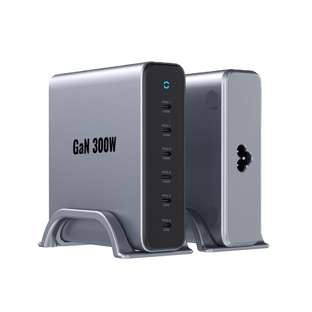 300W Portable USB C Charging Station 6 Port USB C PD Charging Station With 140W/100W/65W PD Laptop Charger