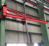 Grue de levage à bras oscillant à 180 degrés avec contrôle sans fil Bonne classe de travail Grue de potence de type mur de 5 tonnes