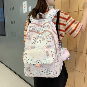 Cute Cartoon Bear <b>Backpack</b> <b>Lightweight</b> School <b>Backpack</b> For Women With Interior Zipper Pocket Summer 2023 - Product Image 2
