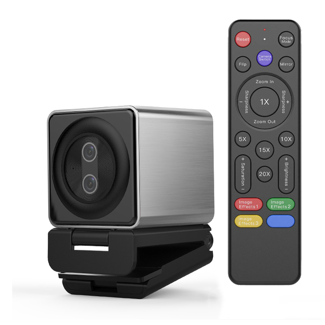 Professional 4k Web Cam Laptop Camera Webcam with 20x Zoom Remote Control and Built-in Dual Silicon Mics for Live Streaming
