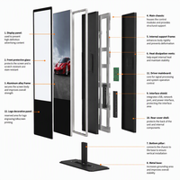 Kiosque d'affichage numérique WiFi/Bluetooth - Écran publicitaire 4K anti-reflet avec télécommande Android pour applications commerciales