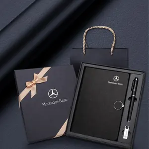 Benutzer definierte Luxus nachfüllbare Briefpapier Notebook Geschenkset Business Office Schwarz Kunstleder Magnet tagebuch A5 Journal mit Box