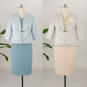 Robes de bureau classiques formelles grandes tailles bleues pour femmes, costume d'église pour femmes d'affaires, couleur marine estivale 100% polyester - Product Image 2